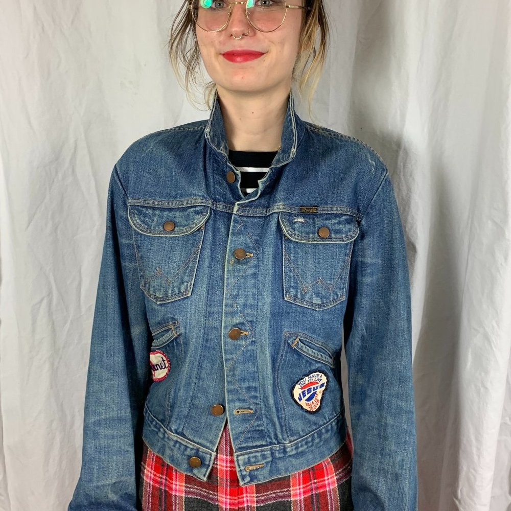 Vintage Denim Jacket with Amazing Patches!
